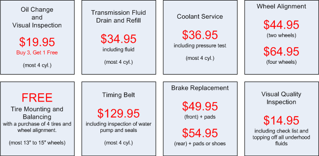 oil change discounts